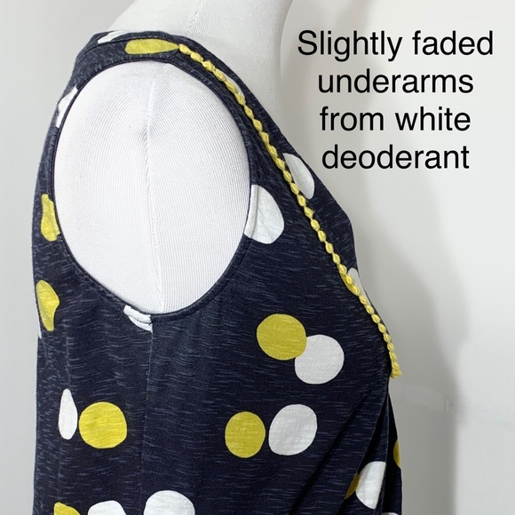 SOLD-Boden Polka Dot Navy Blue Sleeveless Tunic Dress - Picture 7 of 10